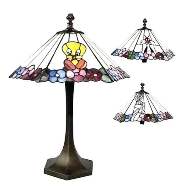 DALE TIFFANY Rare Vintage Looney Tunes Characters Lamp Tiffany stained Glass. - Picture 1 of 8